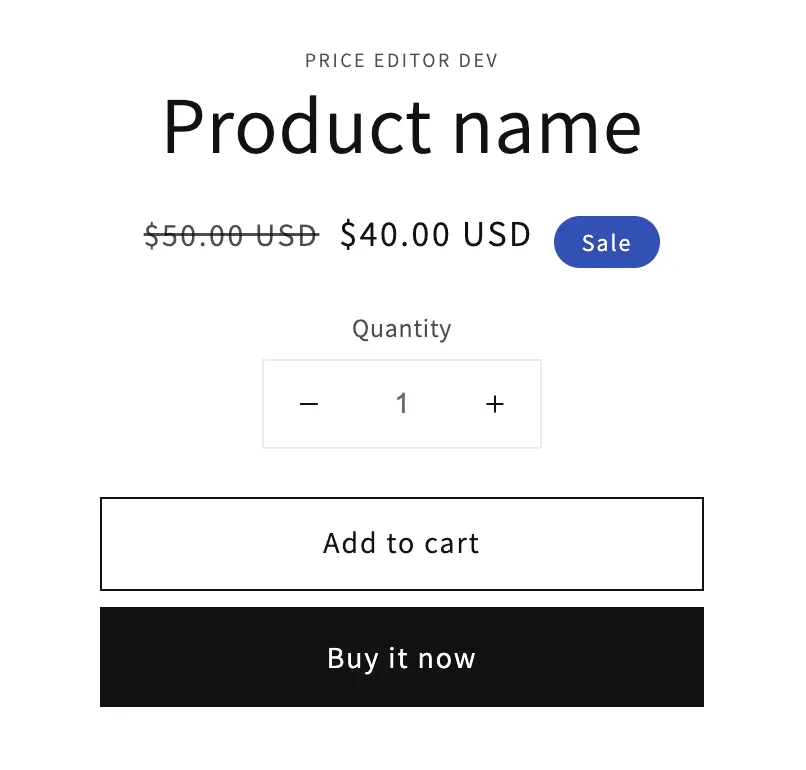 A storefront product price with the original amount crossed out